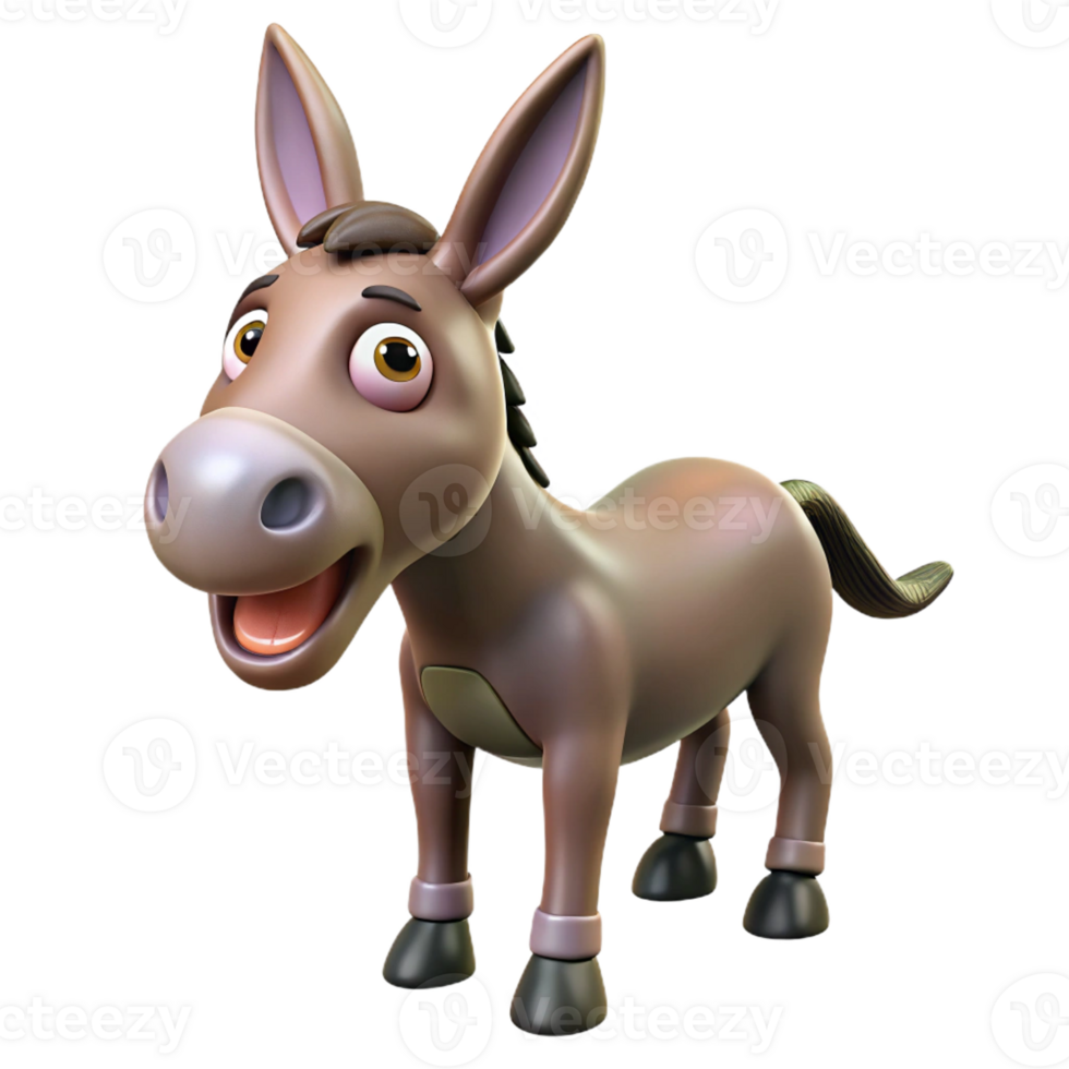 extraordinary minimalist A braying donkey, detailed png