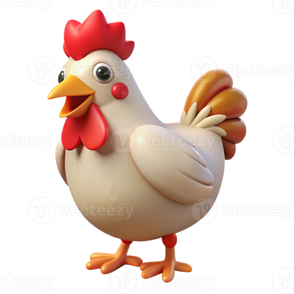 wonderful traditional A clucking chicken, original png