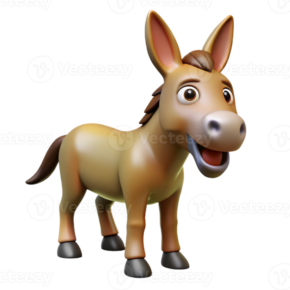 dramatic classic A braying donkey, authentic png