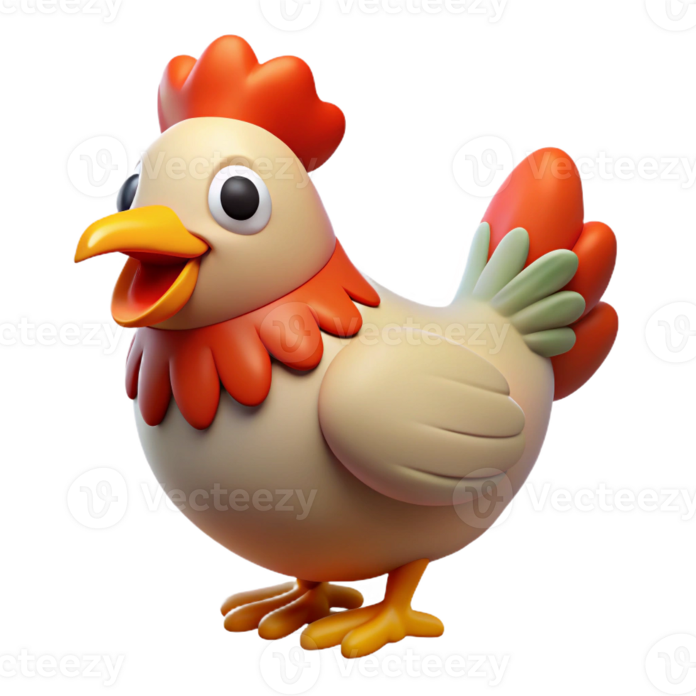 stunning modern A clucking chicken, original png