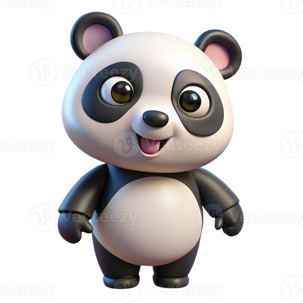 magnificent rustic A playful panda bear, 4K png