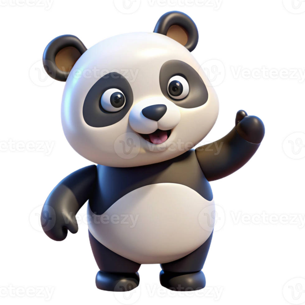 dramatic contemporary A playful panda bear, premium png