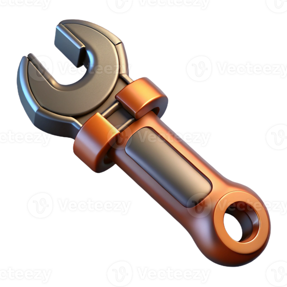 magnificent vintage Steampunk wrench tool, isolated object premium png
