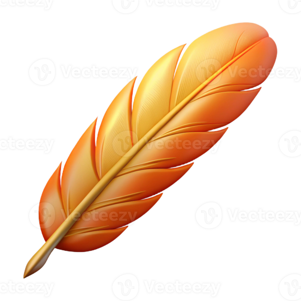 serene abstract Phoenix feather, single feather, 4K png