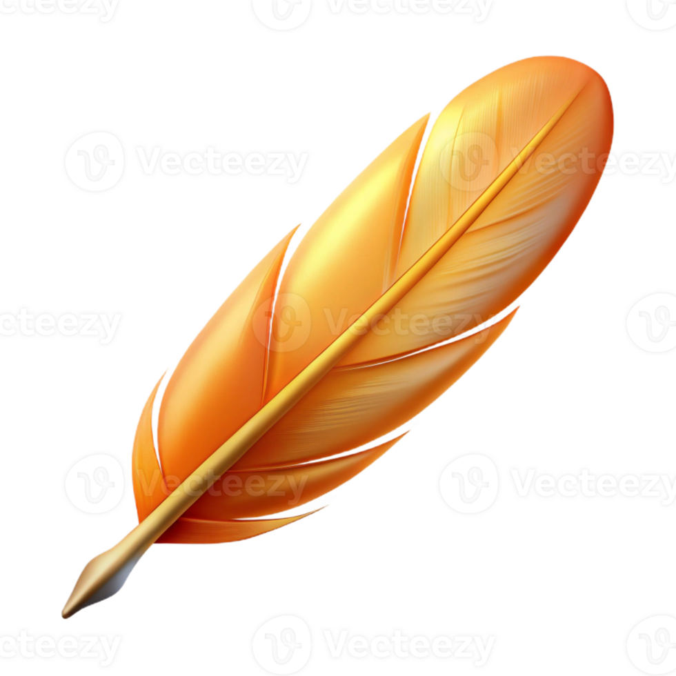 impressive classic Phoenix feather, single feather, authentic png