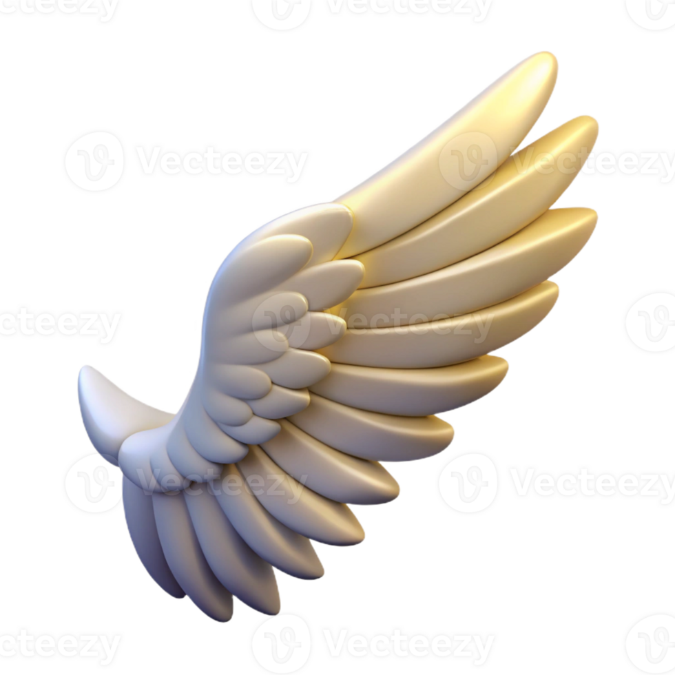 wonderful abstract Pegasus wing, single feathered wing, genuine png