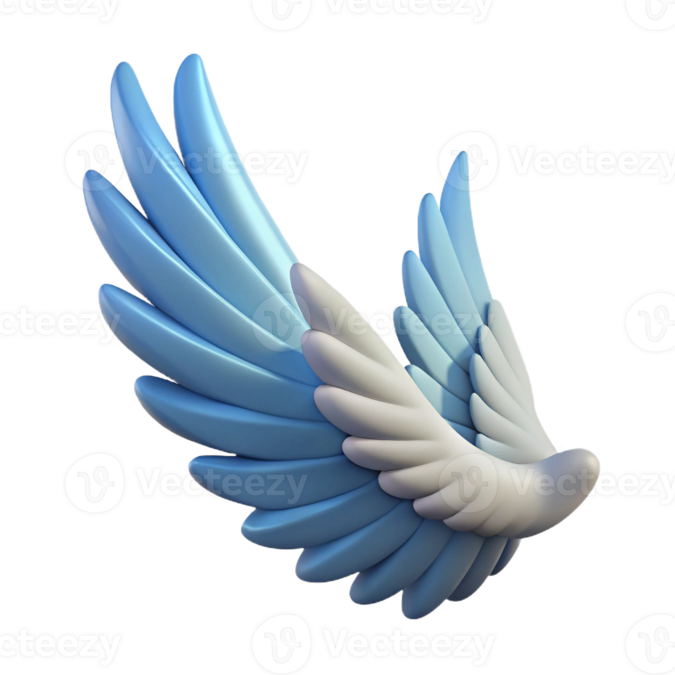 elegant modern Pegasus wing, single feathered wing, original png