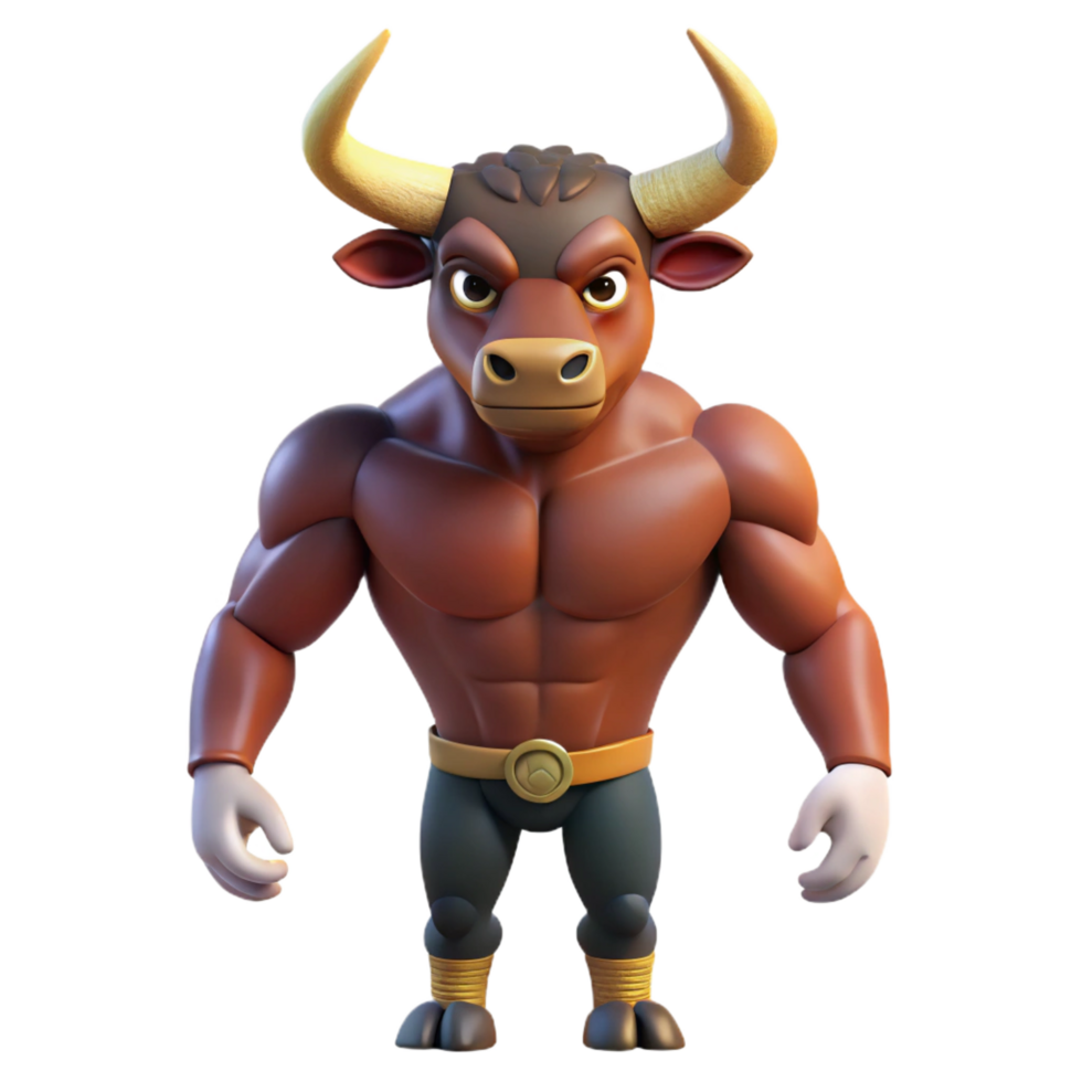 dramatic classic Minotaur, mythical creature, half bull half man, exclusive png