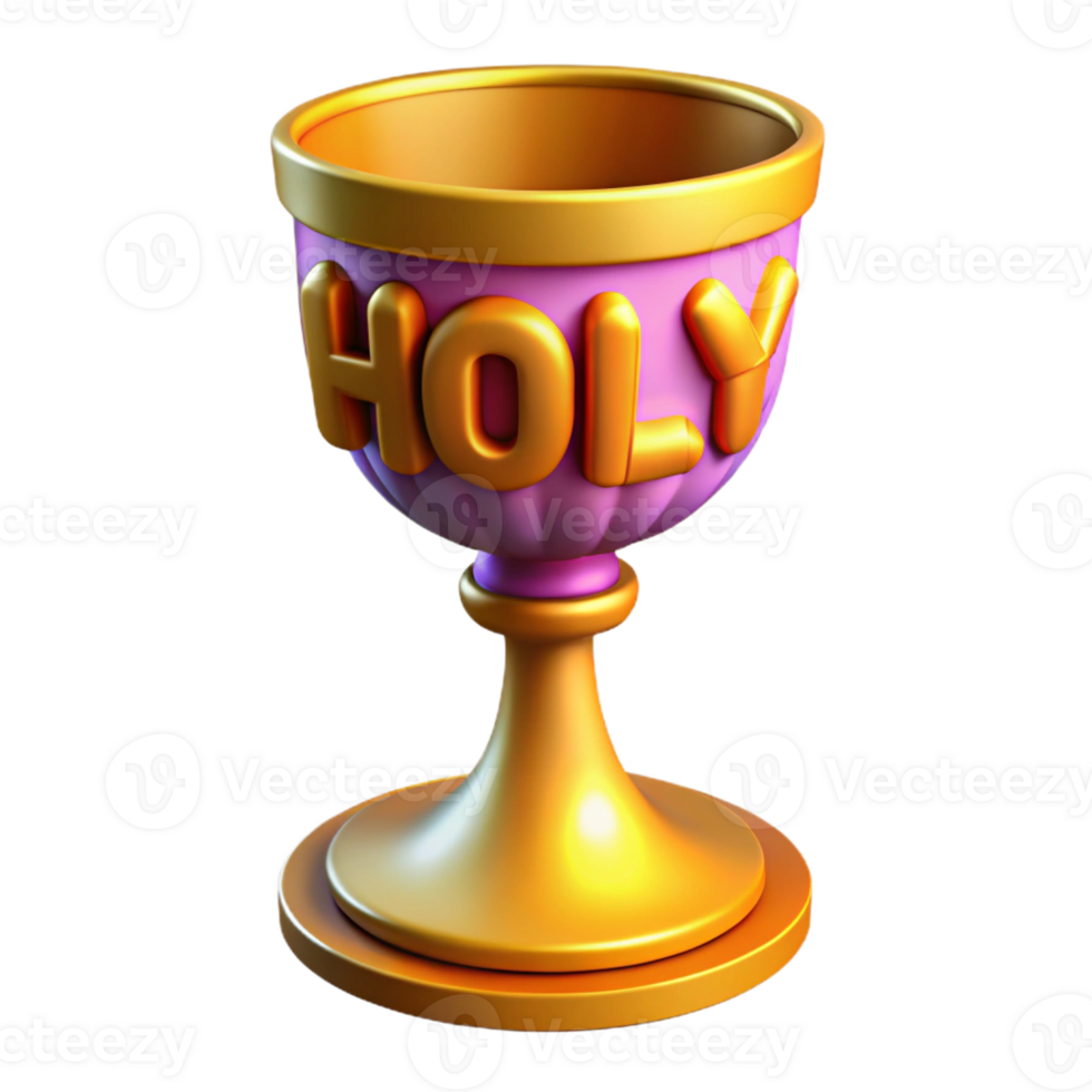 vibrant classic Holy Grail, mythical chalice, sacred object, authentic png
