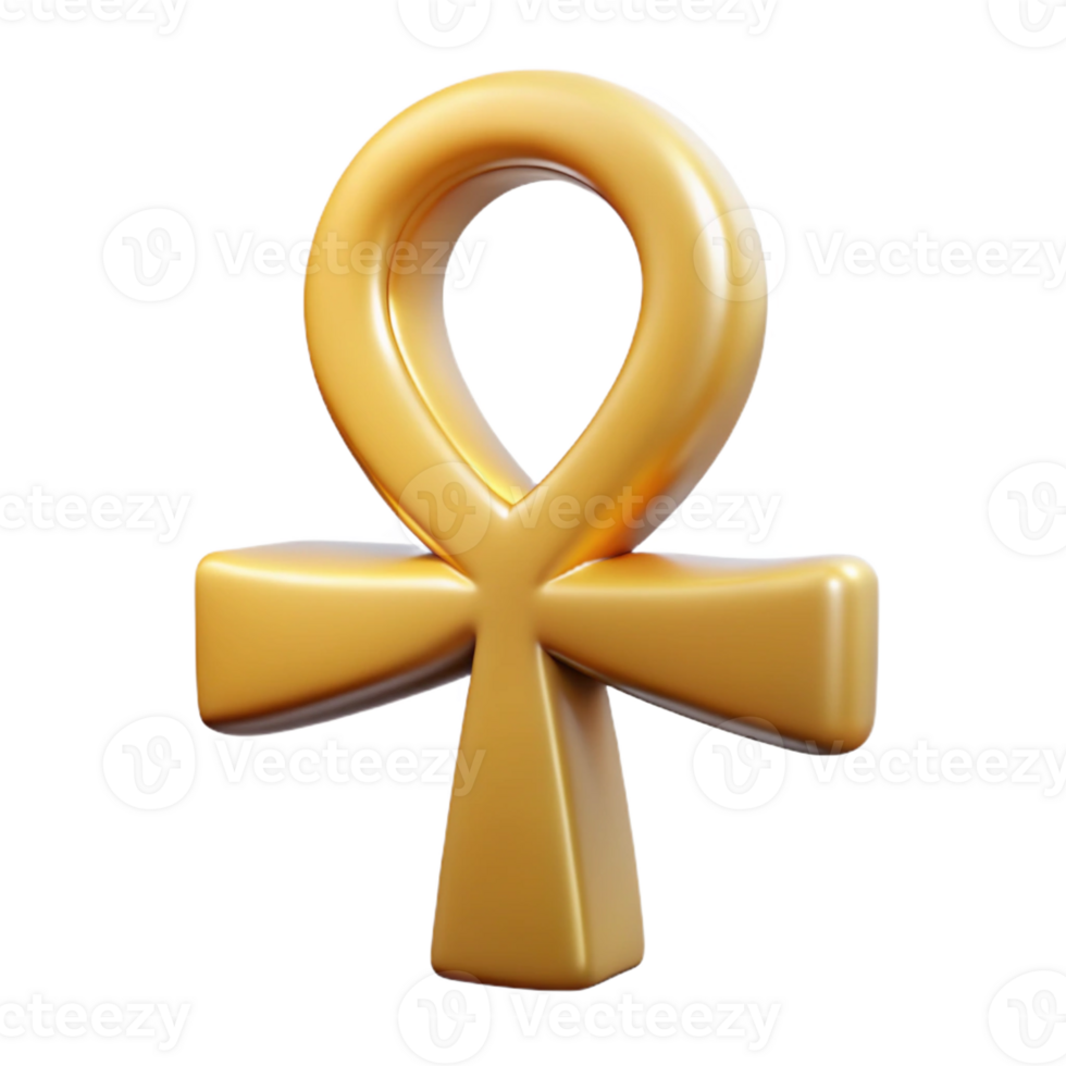 impressive abstract Ankh, Egyptian symbol of life, hieroglyphic cross, high resolution png