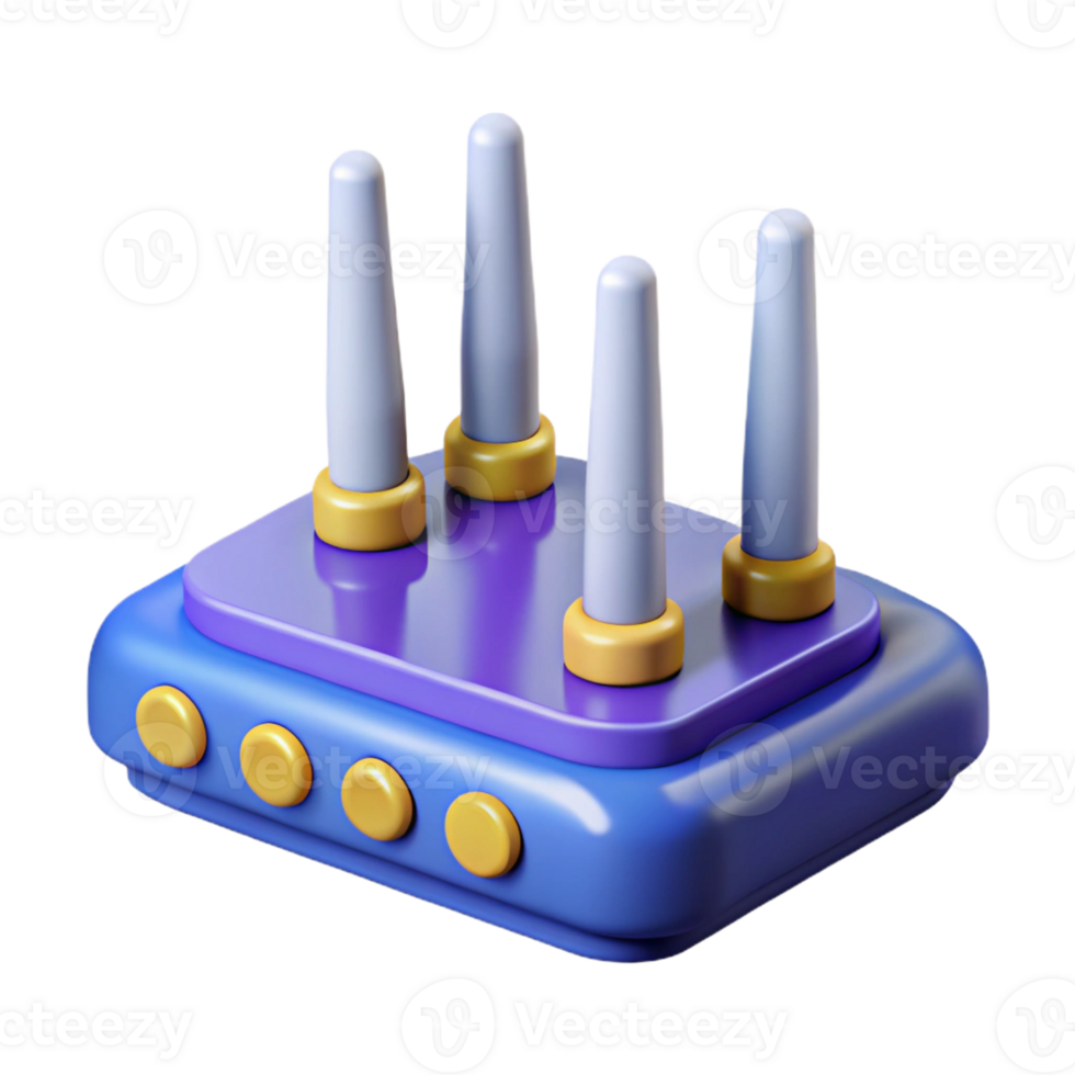 magnificent minimalist Wireless router with multiple antennas high quality png