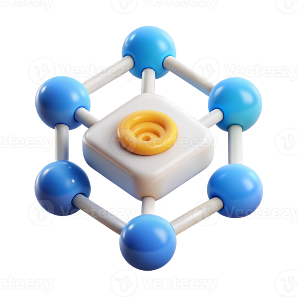 beautiful contemporary Internet of things network diagram icon authentic png