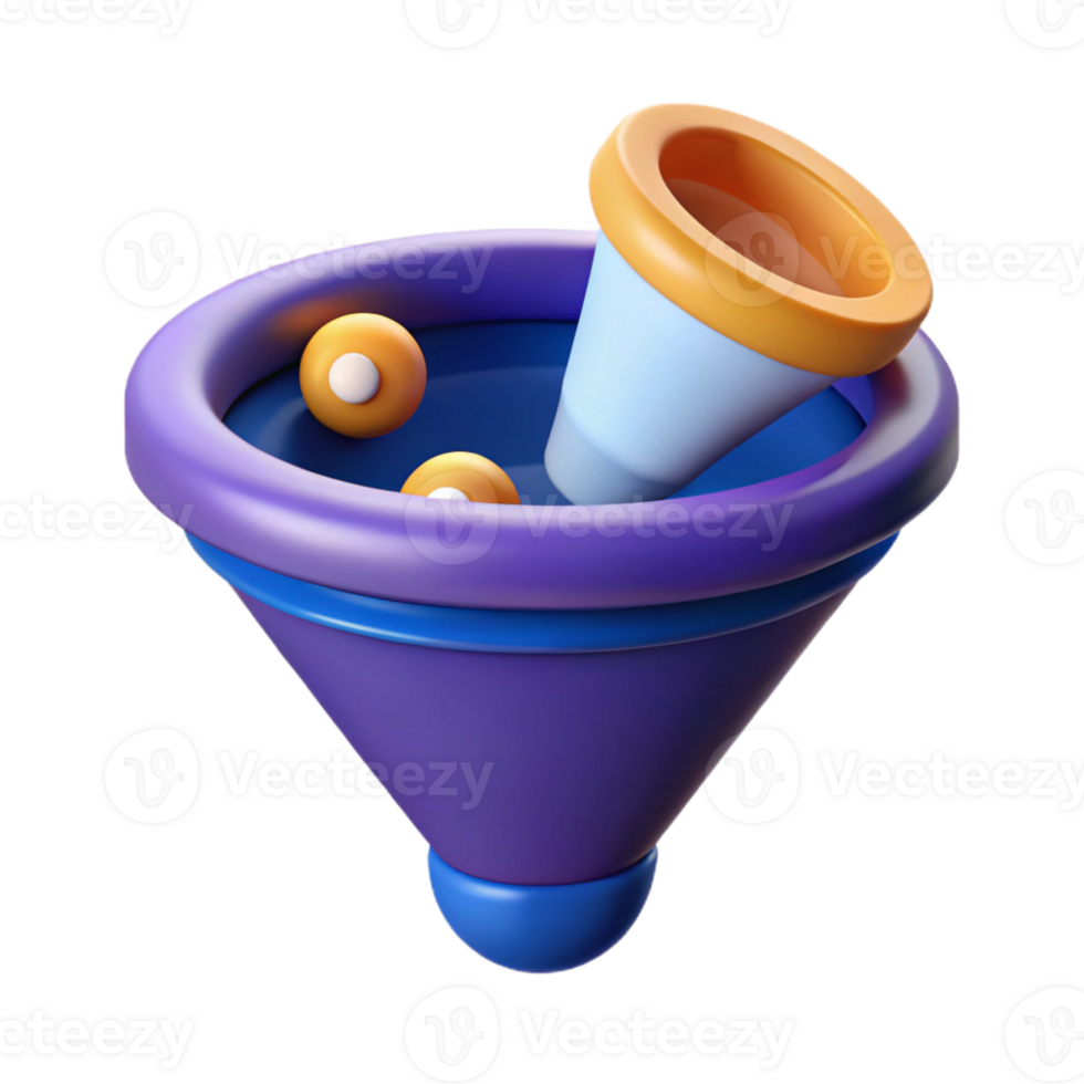 vibrant contemporary Digital marketing funnel icon original png