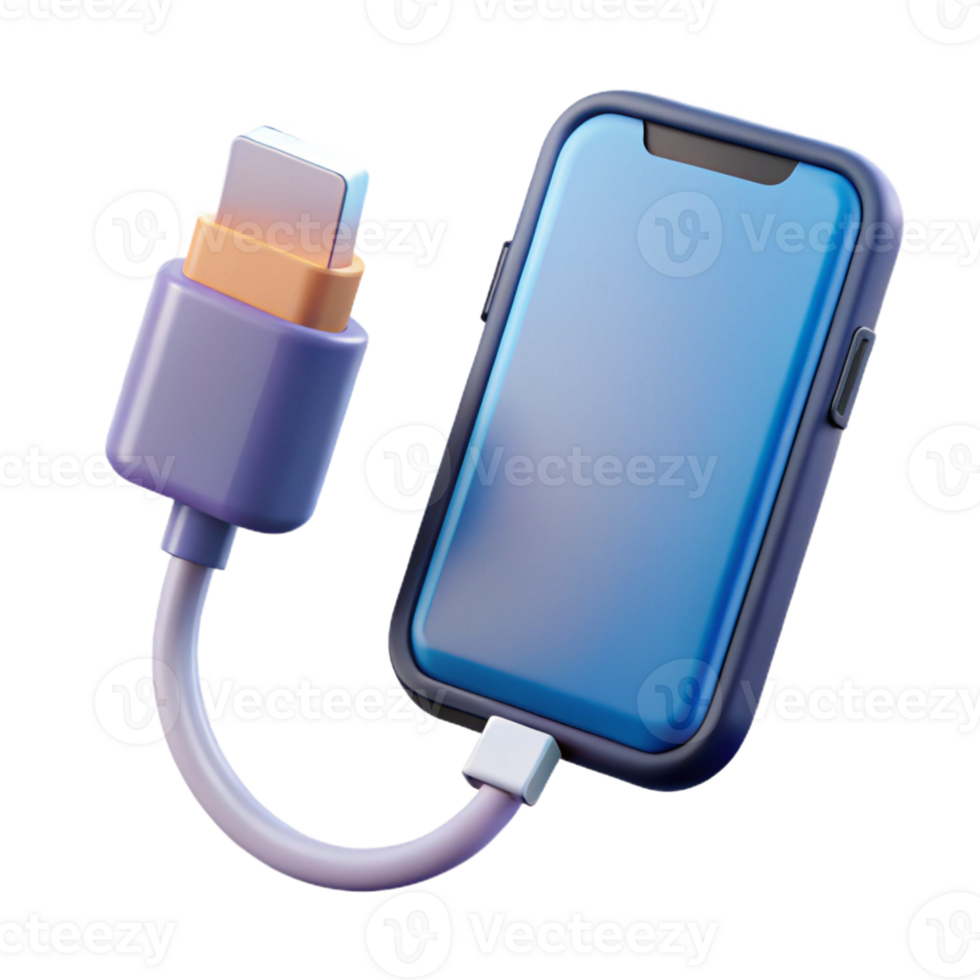 vibrant rustic Smartphone charging cable and adapter original png