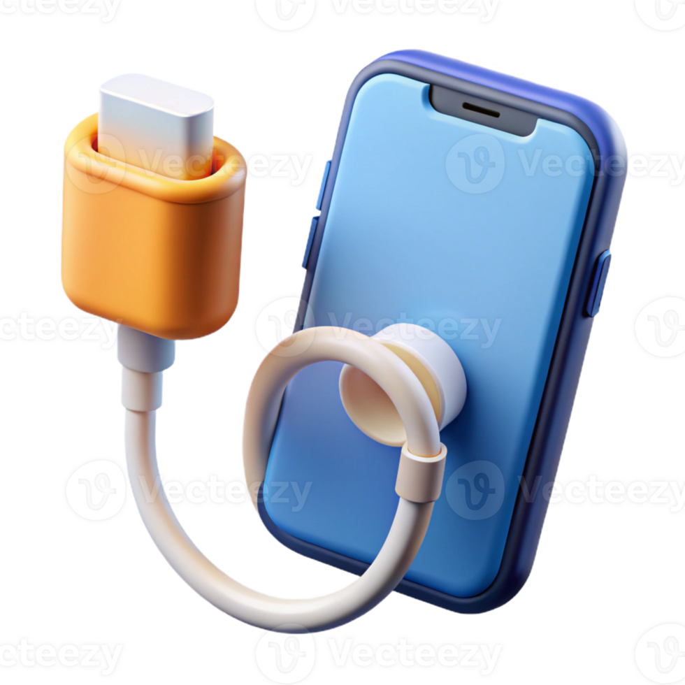 impressive creative Smartphone charging cable and adapter high quality png