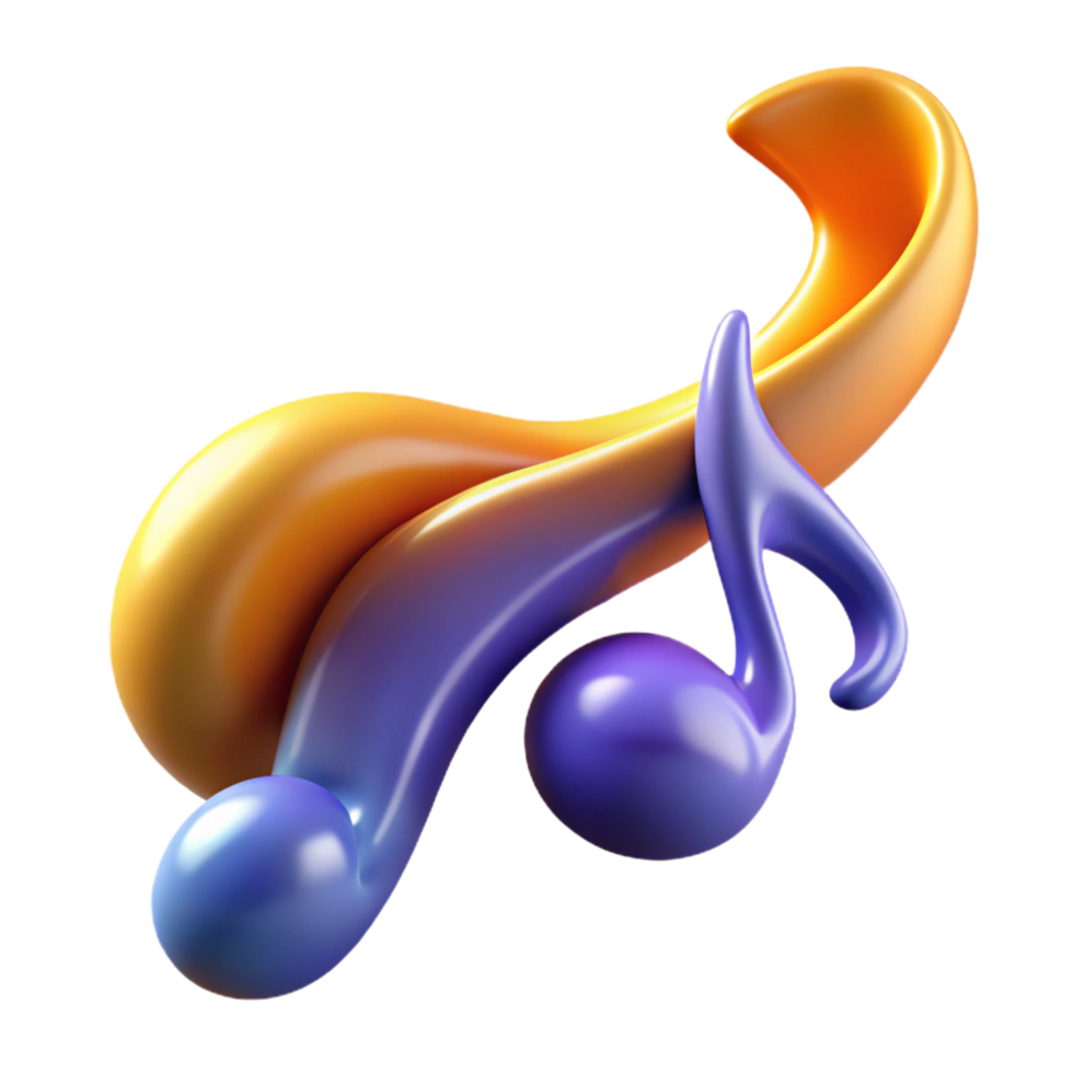 dramatic rustic A musical note, abstract and flowing professional png