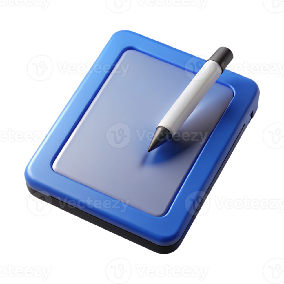 impressive modern Tablet computer with stylus, high resolution png