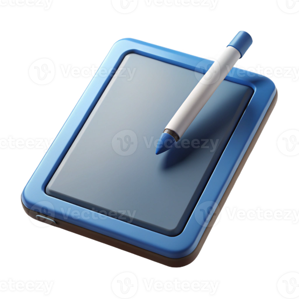 vibrant abstract Tablet computer with stylus, exclusive png