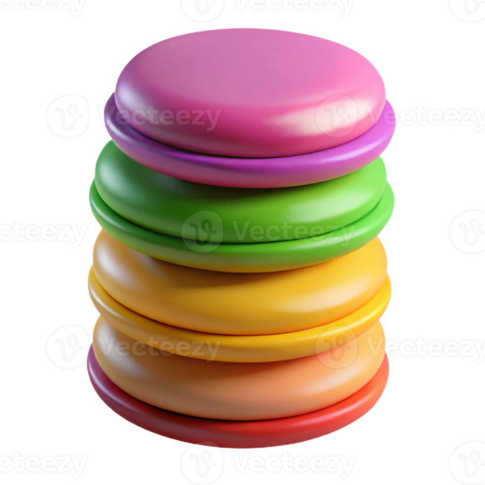 extraordinary artistic A stack of colorful macarons with various flavors original png