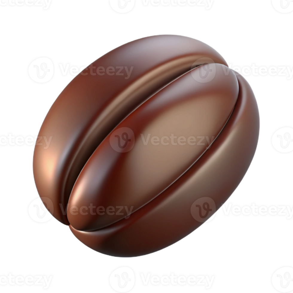 extraordinary minimalist A coffee bean made of dark chocolate detailed png