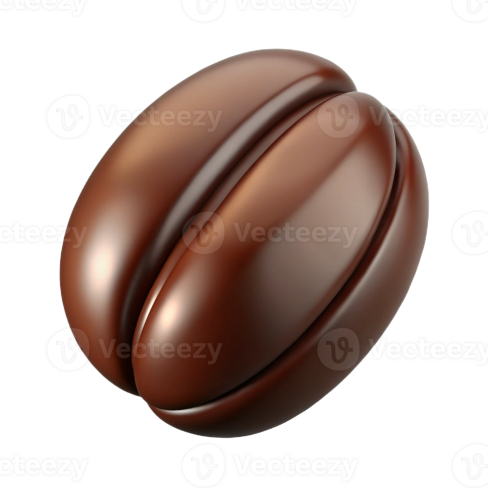 impressive rustic A coffee bean made of dark chocolate genuine png