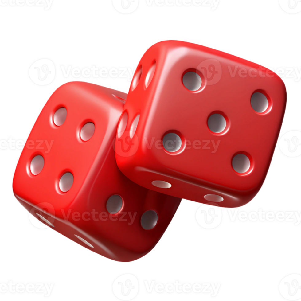 magnificent minimalist A pair of red dice showing snake eyes original png