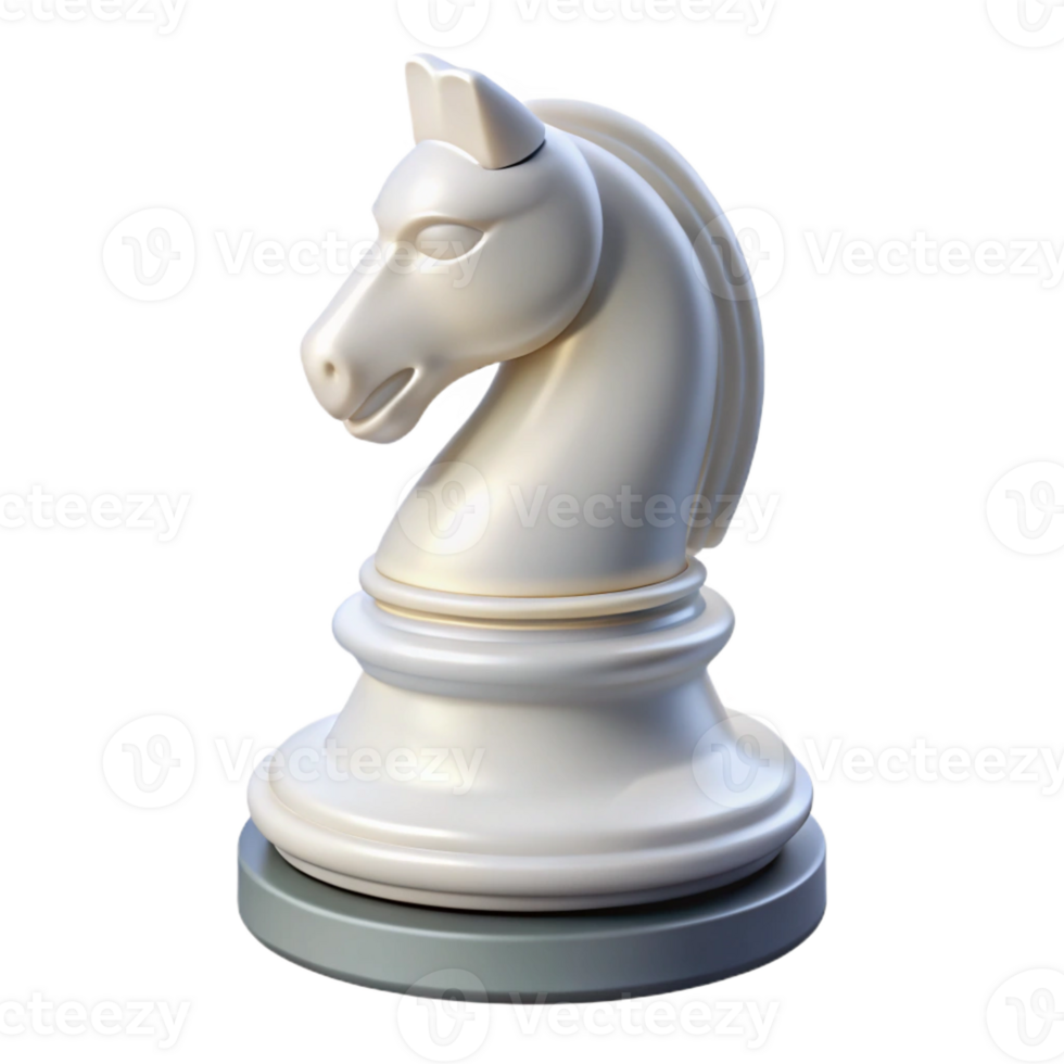 wonderful classic A chess piece, a white knight, intricately carved exclusive png