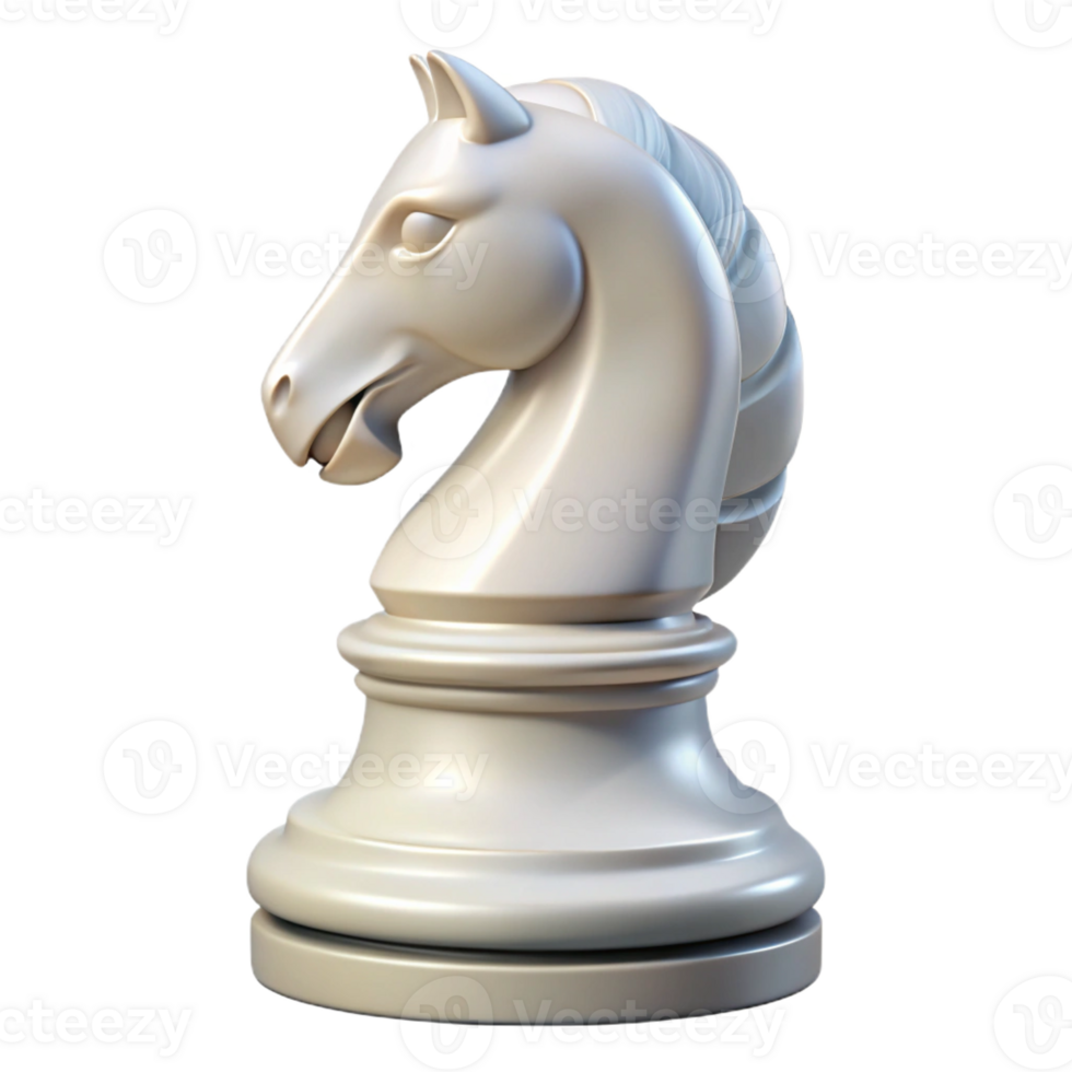 elegant abstract A chess piece, a white knight, intricately carved exclusive png