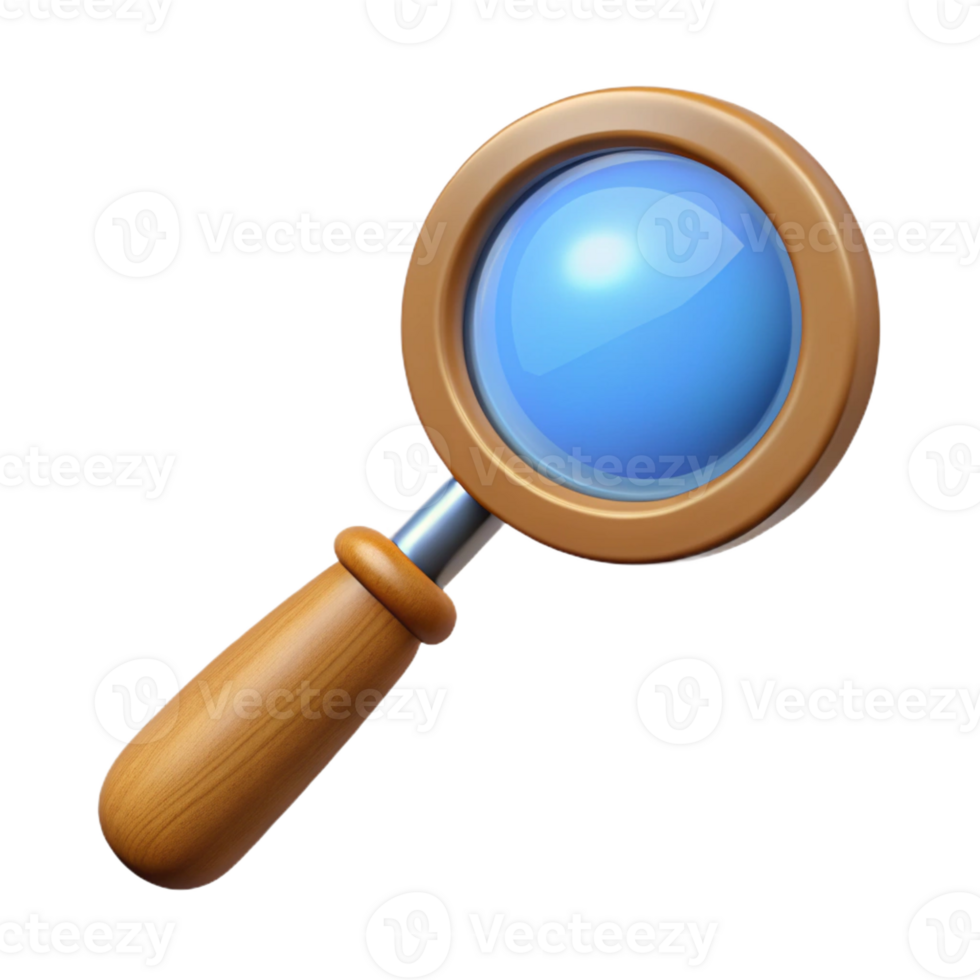 magnificent vintage A magnifying glass with a wooden handle detailed png