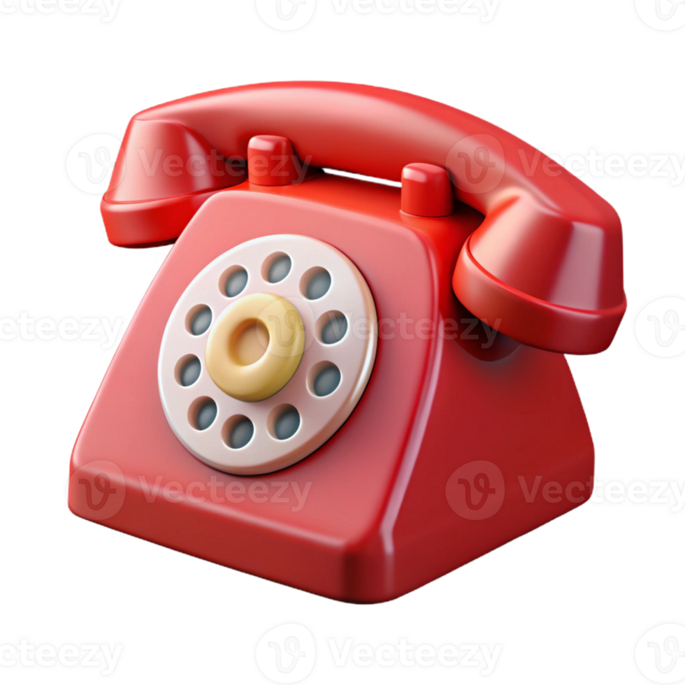 dramatic abstract A traditional red telephone with a rotary dial exclusive png
