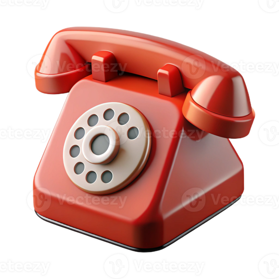 wonderful vintage A traditional red telephone with a rotary dial exclusive png