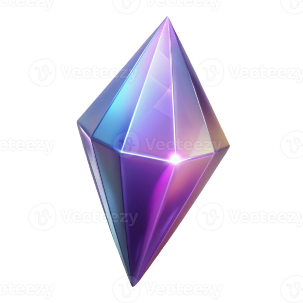 wonderful classic A single, magical crystal shard, emitting soft light professional png