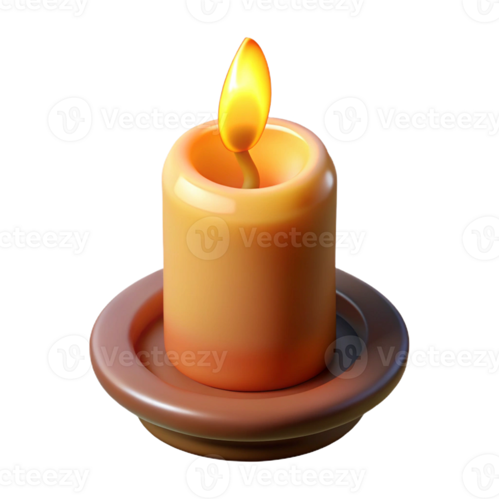 wonderful traditional A single, flickering candle flame, casting a small glow original png