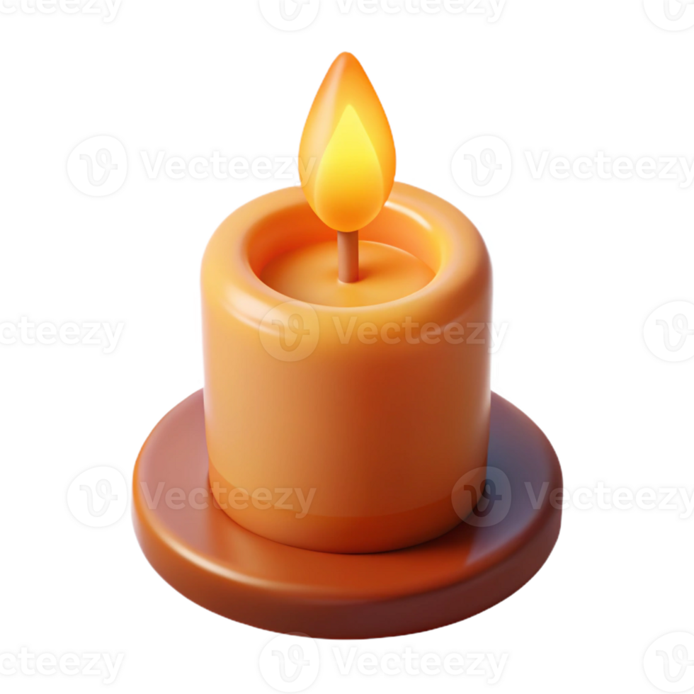 dramatic contemporary A single, flickering candle flame, casting a small glow 4K png
