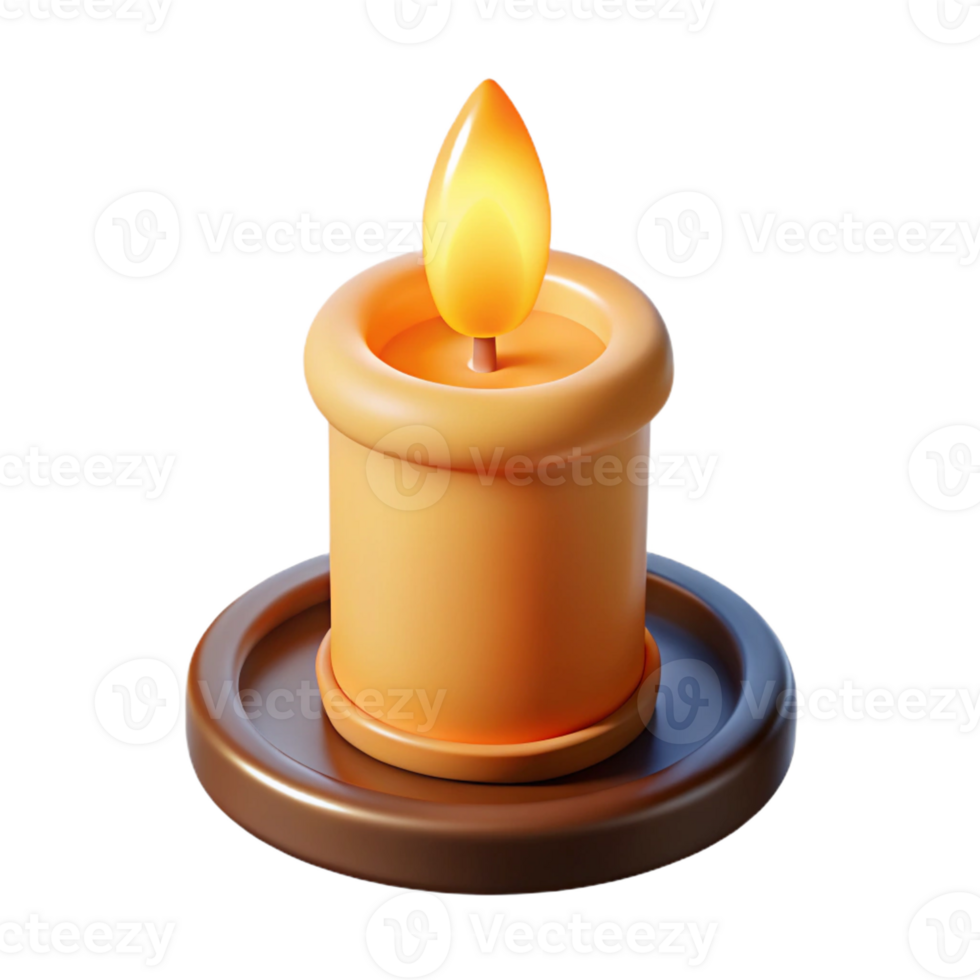 stunning rustic A single, flickering candle flame, casting a small glow premium png