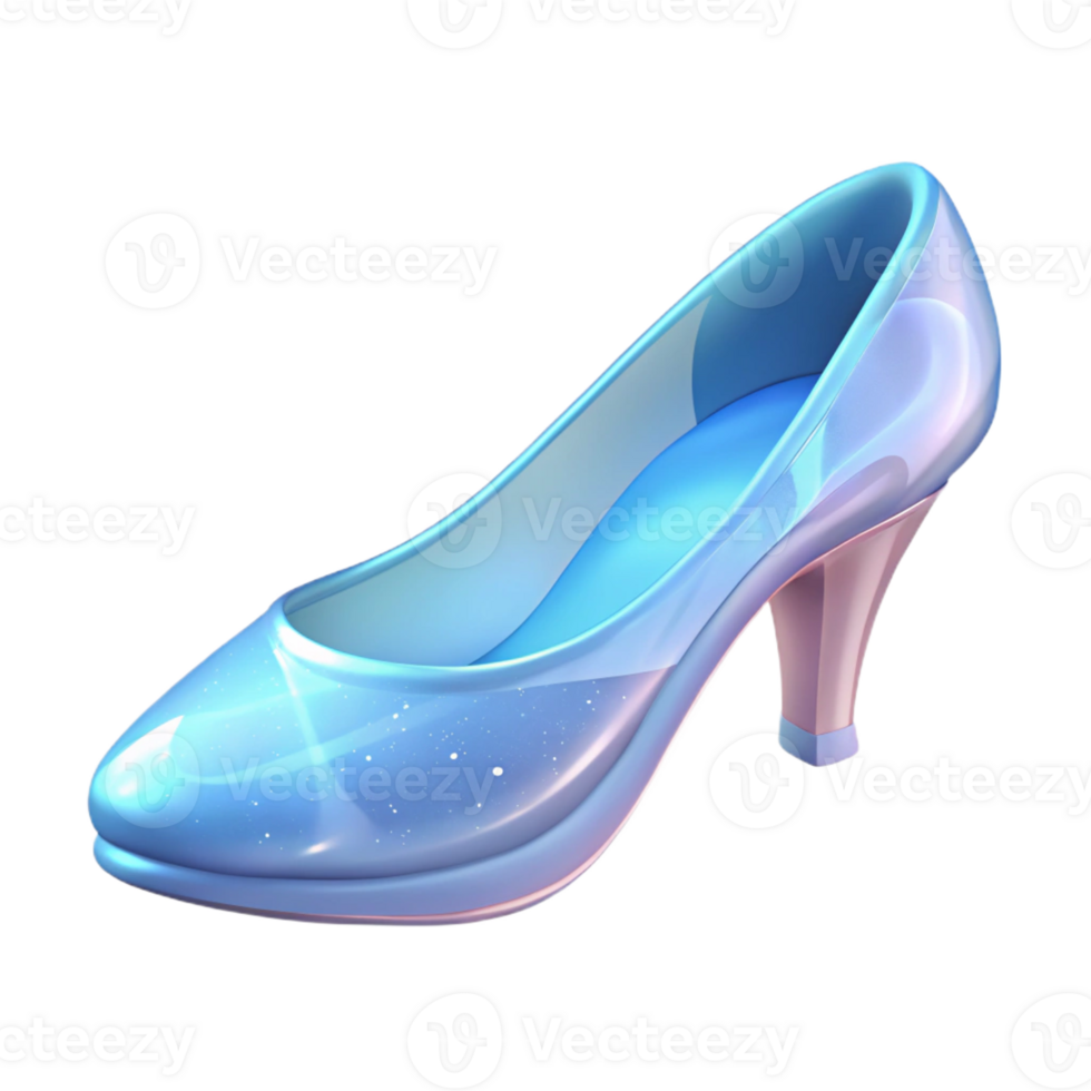 magnificent artistic A delicate glass slipper, sparkling faintly premium png