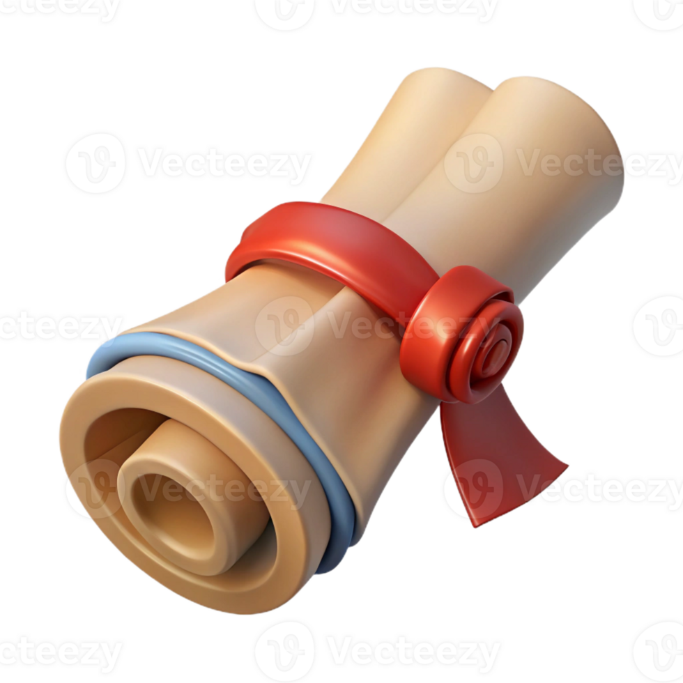 wonderful abstract A single, ancient, weathered scroll, tied with a ribbon premium png