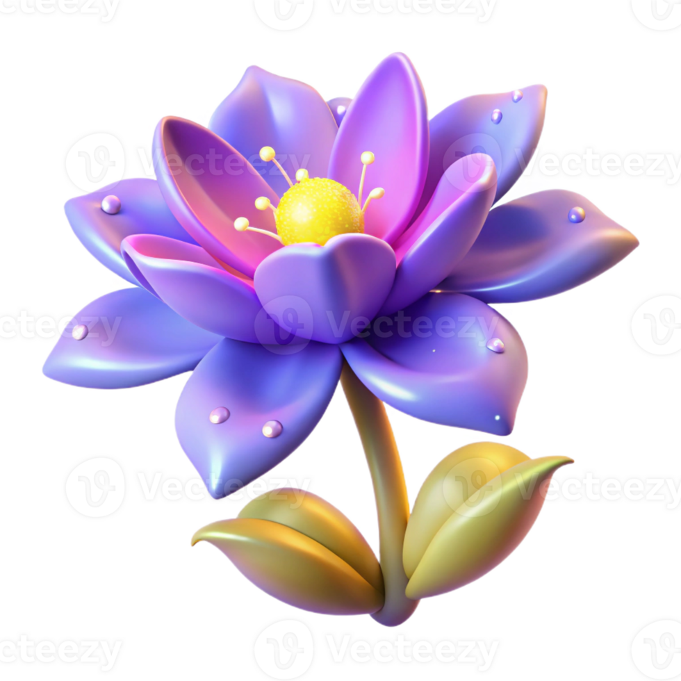 impressive abstract A single, blooming magical flower, emitting sparkles genuine png