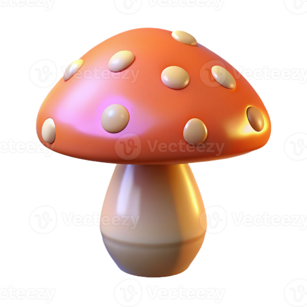 wonderful classic A single, large, stylized mushroom, with glowing spots exclusive png