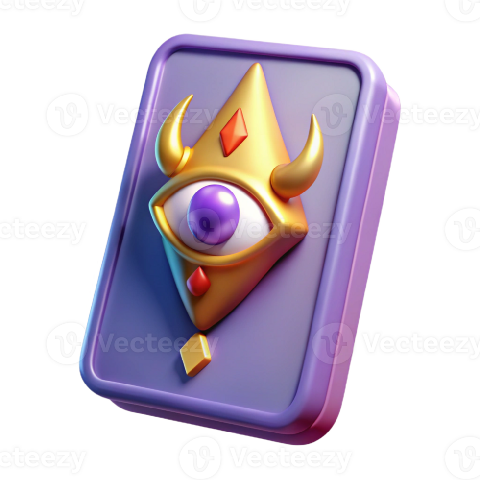 magnificent classic A single, stylized playing card, featuring a fantasy creature professional png