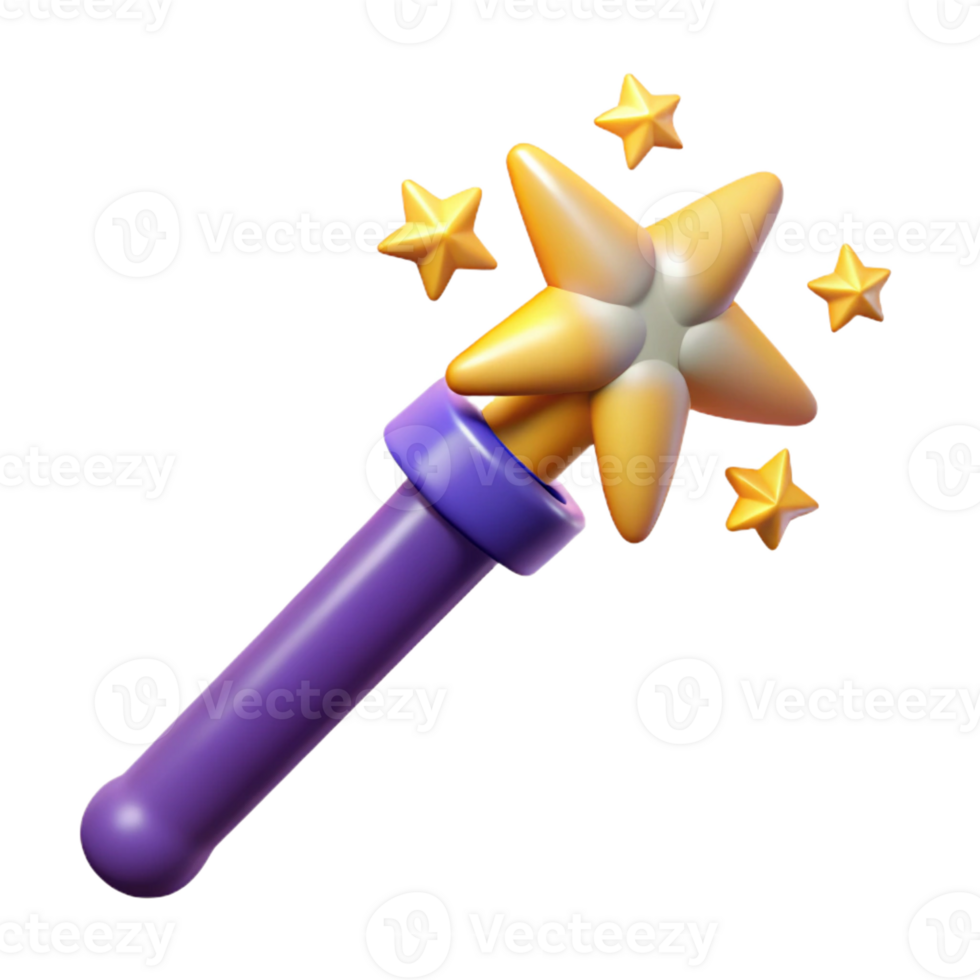 extraordinary vintage A whimsical, stylized, cartoon magic wand, emitting sparkles exclusive png