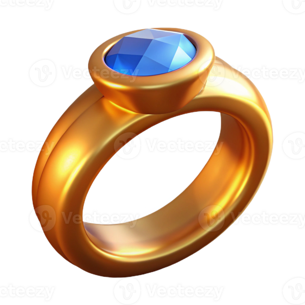 serene vintage A gleaming, golden ring with a large gemstone high resolution png