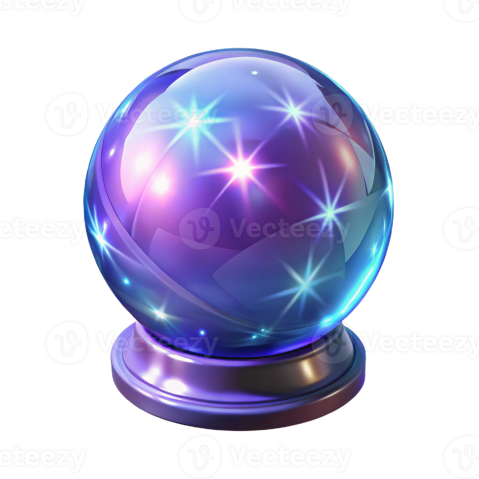 serene minimalist A sparkling crystal ball radiating magical energy original png