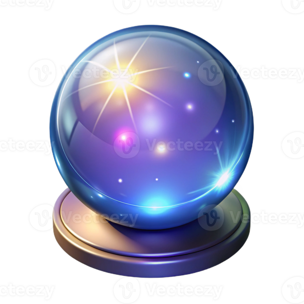elegant modern A sparkling crystal ball radiating magical energy original png