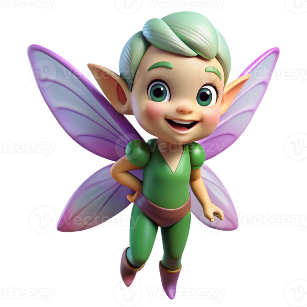 stunning artistic A mischievous pixie with iridescent wings and a playful grin genuine png