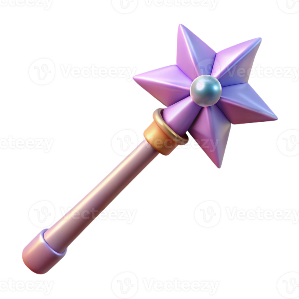 extraordinary artistic A delicate fairy wand with a sparkling crystal tip 4K png