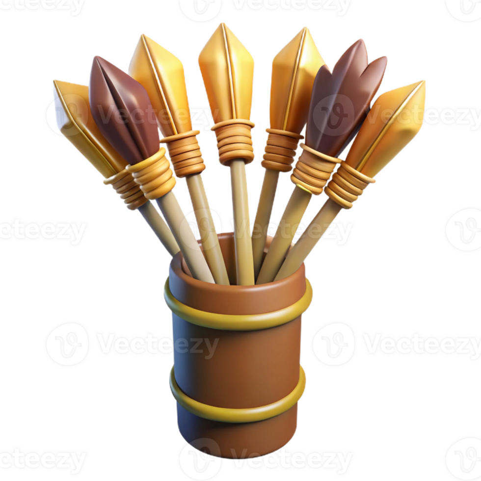 extraordinary minimalist A quiver full of magical arrows fletched with phoenix feathers high resolution png