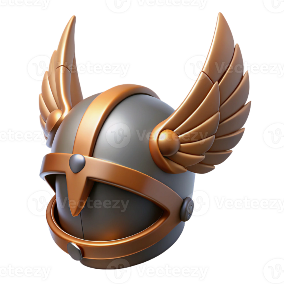 impressive traditional A winged helmet with a fierce, predatory design professional png