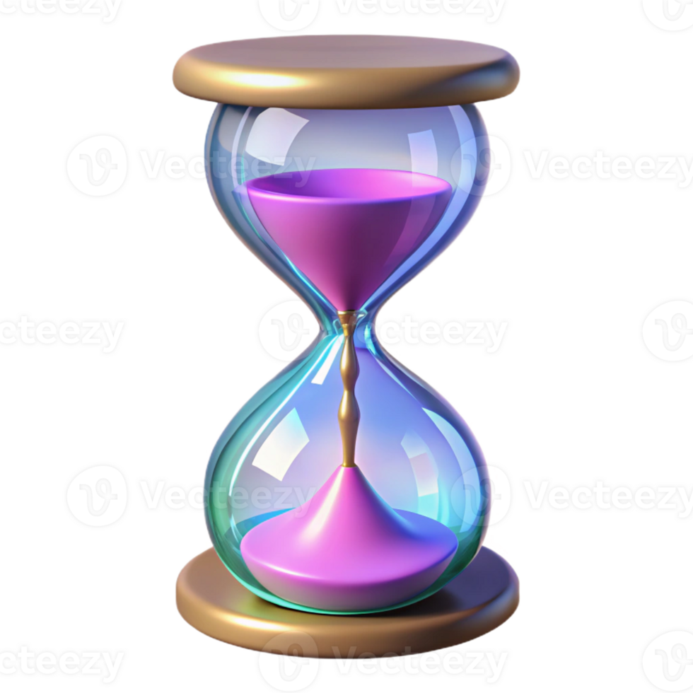 impressive abstract A magical hourglass filled with swirling, iridescent sand exclusive png