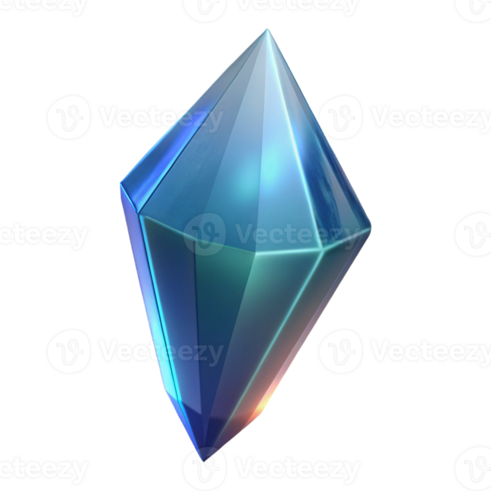 vibrant modern A single, floating, glowing crystal shard with sharp edges premium png